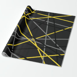 Cool Striped Guitar Yellow Gray Black Cadeaupapier
