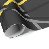 Cool Striped Guitar Yellow Gray Black Cadeaupapier (Rol Hoek)