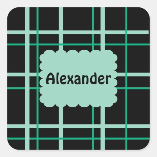 Cool Striped Patroon Vierkante Sticker (Voorkant)