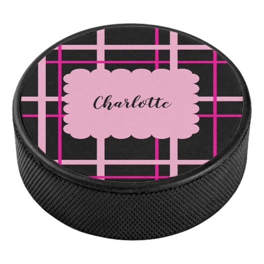 Cool Striped Pattern Hockey Puck (3/4)