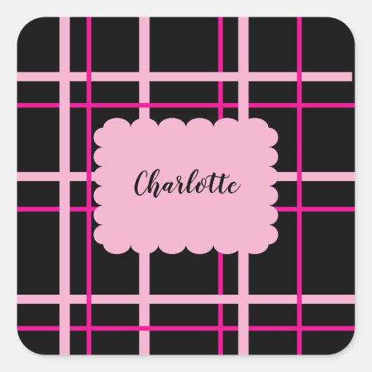 Cool Striped Pattern Vierkante Sticker (Voorkant)