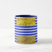 Cool Stripes Blauw Wit Geometrisch Mok (Midden)