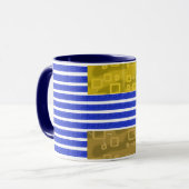 Cool Stripes Blauw Wit Geometrisch Mok (Voorkant links)