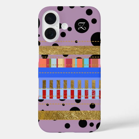 Cool Stripes en Stippen & initiaal Case-Mate iPhone Case (Achterkant)