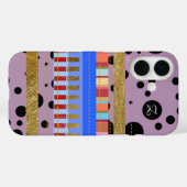 Cool Stripes en Stippen & initiaal Case-Mate iPhone Case (Achterkant (horizontaal))