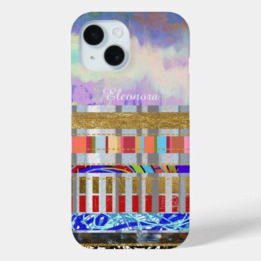 Cool Stripes patroon met naam Case-Mate iPhone Case (Achterkant)