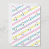 Cool Stripes Stars Unicorn Baby shower Invitation Kaart (Achterkant)