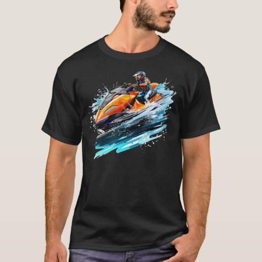 Cool Stunts met Jet Ski voor Watersport T-shirt (Voorkant)