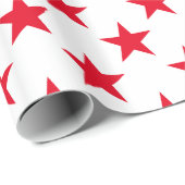 Cool Style Red Stars patroon 4e van juli Cadeaupapier (Rol Hoek)