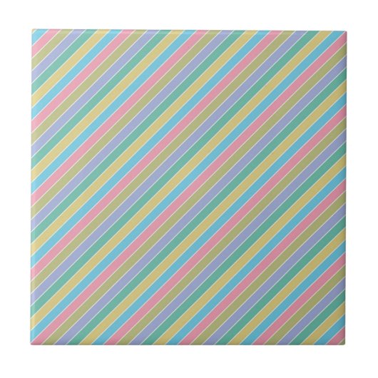 Cool Stylish Colorful Diagonal Striped Tegeltje (Voorkant)