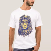 Cool Stylish Hipster Lion T-Shirt (Voorkant)