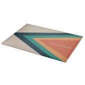 Cool Stylish Retro Stripes Personalized  Snijplank (Hoek)