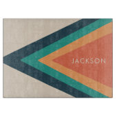 Cool Stylish Retro Stripes Personalized  Snijplank (Voorkant)