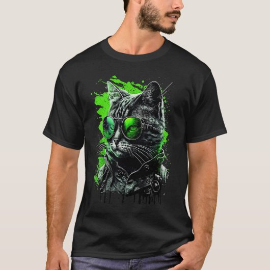 Cool Subtiel Agender Pride Kat Art Neutrois Kat T-shirt (Voorkant)