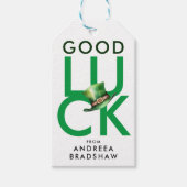 Cool Succes Groen en Wit St. Patrick's Pet Cadeaulabel (Voorkant)