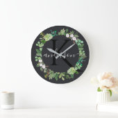COOL SUCCULENT WREATH FOLIAGE WATERVERF MONOGRAM GROTE KLOK (Huis)