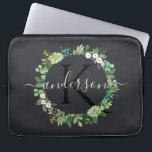 COOL SUCCULENT WREATH FOLIAGE WATERVERF MONOGRAM LAPTOP SLEEVE<br><div class="desc">Als je nog meer aanpassingen of andere overeenkomende objecten nodig hebt,  kun je contact met me opnemen op info@yellowfebstudio.com</div>