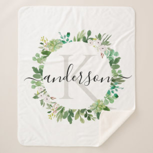 COOL SUCCULENT WREATH FOLIAGE WATERVERF MONOGRAM SHERPA DEKEN