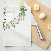 COOL SUCCULENT WREATH FOLIAGE WATERVERF MONOGRAM THEEDOEK (Quarter Fold)