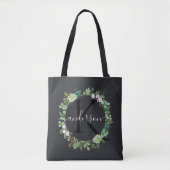 COOL SUCCULENT WREATH FOLIAGE WATERVERF MONOGRAM TOTE BAG (Voorkant)