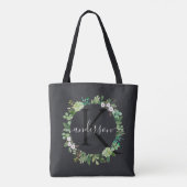 COOL SUCCULENT WREATH FOLIAGE WATERVERF MONOGRAM TOTE BAG (Achterkant)
