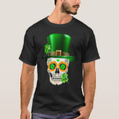 Cool Sugar Skull St Patrick's Day Shamrock Irish L T-shirt (Voorkant)