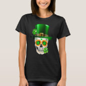 Cool Sugar Skull St Patrick's Day Shamrock Irish L T-shirt (Voorkant)