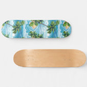 Cool Summer Beach Palm Ontworpen Skateboard (Horizontaal)