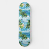 Cool Summer Beach Palm Ontworpen Skateboard (Voorkant)