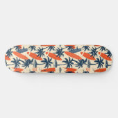 Cool Summer Beach Palm Ontworpen Skateboard (Horizontaal)