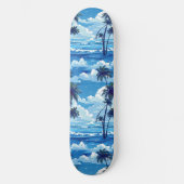Cool Summer Beach Palm Ontworpen Skateboard (Voorkant)