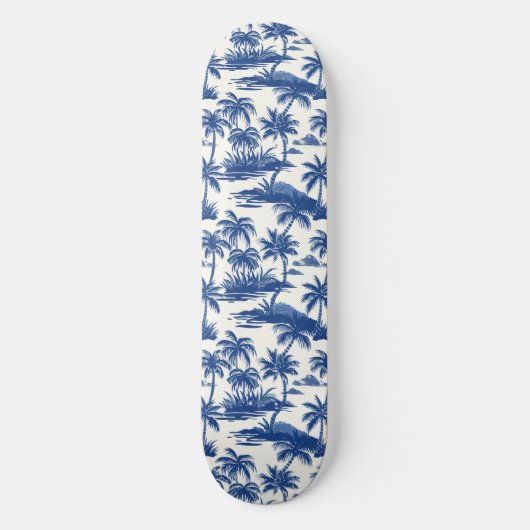 Cool Summer Beach Palm Ontworpen Skateboard (Voorkant)