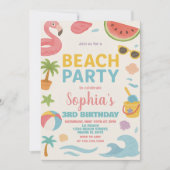 Cool Summer Beach Verjaardag Uitnodiging & Decor (Voorkant)