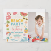 Cool Summer Beach Verjaardag Uitnodiging & Decor (Voorkant)