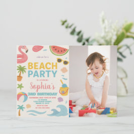 Cool Summer Beach Verjaardag Uitnodiging & Decor