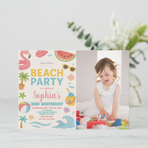Cool Summer Beach Verjaardag Uitnodiging & Decor