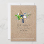 Cool Summer Beach Weddenfoto Save The Date (Voorkant)