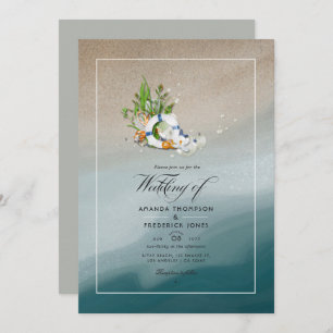 Cool Summer Beach Weddenschap Photo Invitation Kaart