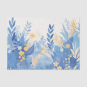 Cool Summer Blue Floral Botanical Garden Tissuepapier (Voorkant)