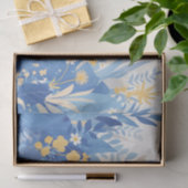 Cool Summer Blue Floral Botanical Garden Tissuepapier (Geschenk)