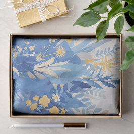 Cool Summer Blue Floral Botanical Garden Tissuepapier