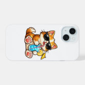 Cool Summer Cat iPhone 15 Case (Achterkant horizontaal)