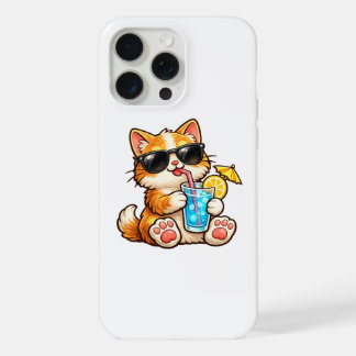 Cool Summer Cat iPhone 15 Pro Max Case