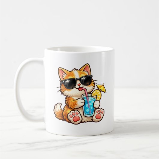 Cool Summer Cat Koffiemok (Links)