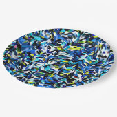 Cool Summer Colors Paint Splatter Patroon Papieren Bordje (Gekanteld)