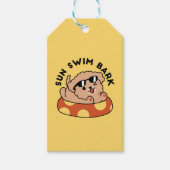 Cool Summer Dog Floating - Schattigee Puppy Pool P Cadeaulabel (Voorkant)