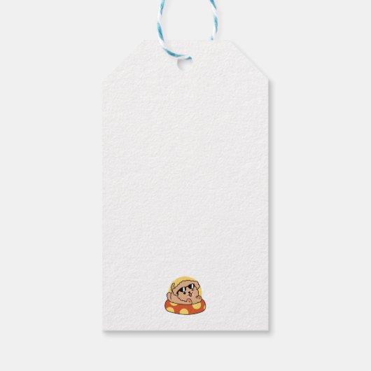 Cool Summer Dog Floating - Schattigee Puppy Pool P Cadeaulabel (Achterkant)