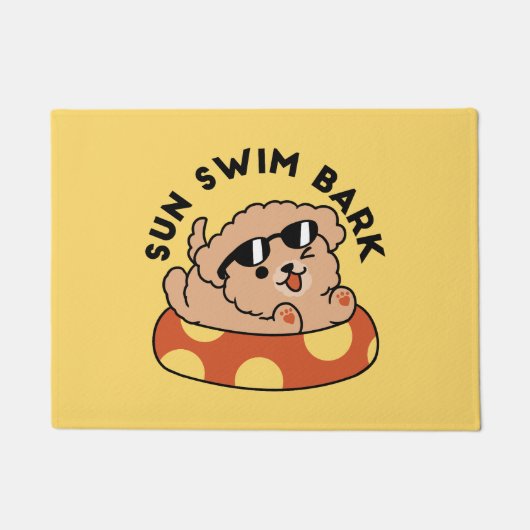 Cool Summer Dog Floating - Schattigee Puppy Pool P Deurmat (Voorkant)