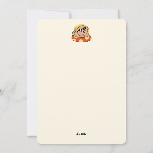 Cool Summer Dog Floating - Schattigee Puppy Pool P Feestdagenkaart (Achterkant)