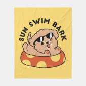 Cool Summer Dog Floating - Schattigee Puppy Pool P Fleece Deken (Voorkant)